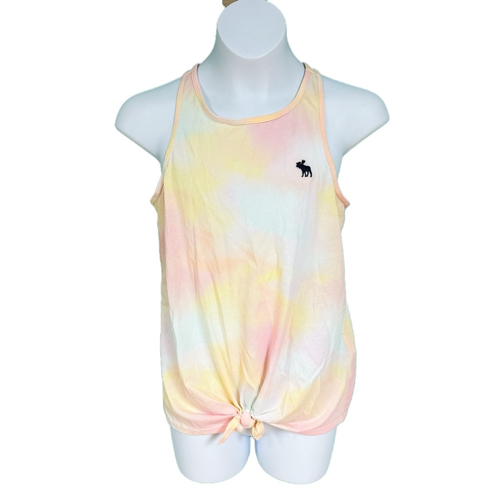 Abercrombie Kids Yellow & Pink Pastel Tie Dye Racerback Knotted Tank Girls 13/14